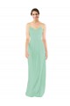 Keyhole Back Mint Green Soft Chiffon V-Neck Long Sleeveless Bridesmaid Dress Southampton