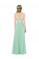 Keyhole Back Mint Green Soft Chiffon V-Neck Long Sleeveless Bridesmaid Dress Southampton