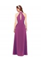 Keyhole Back Wild Berry Soft Chiffon V-Neck Long Sleeveless Bridesmaid Dress Southampton