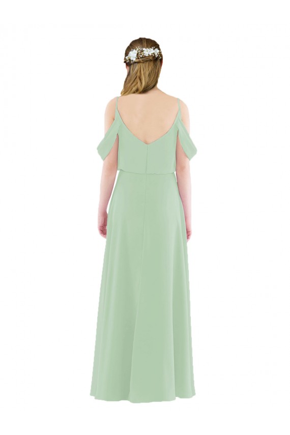 Sheath Soft Chiffon Off the Shoulder Long Sleeveless Bridesmaid Dress Southampton