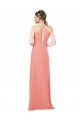 Keyhole Back Desert Rose Soft Chiffon Halter Neck Long Sleeveless Bridesmaid Dress Southampton
