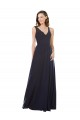 Keyhole Back Soft Chiffon & Lace V-Neck Long Sleeveless Bridesmaid Dress Southampton