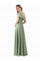 Soft Chiffon One Shoulder Long Flutter Sleeves Bridesmaid Dress Southampton