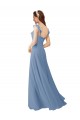 Soft Chiffon V-Neck Long Cap Sleeves Bridesmaid Dress Southampton