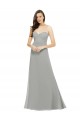 Silver Chiffon Spaghetti Straps Long Sleeveless Bridesmaid Dress Southampton