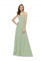 A-Line Soft Chiffon Spaghetti Straps Long Sleeveless Bridesmaid Dress Southampton