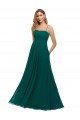 Low Back Hunter Soft Chiffon Spaghetti Straps Long Sleeveless Bridesmaid Dress Southampton