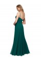 Low Back Hunter Soft Chiffon Spaghetti Straps Long Sleeveless Bridesmaid Dress Southampton