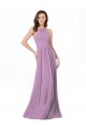 Dark Lavender Soft Chiffon Halter Neck Long Sleeveless Bridesmaid Dress Southampton
