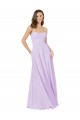 Lilac Soft Chiffon Spaghetti Straps Long Sleeveless Bridesmaid Gown Southampton