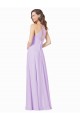 Lilac Soft Chiffon Spaghetti Straps Long Sleeveless Bridesmaid Gown Southampton