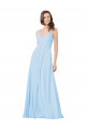 Keyhole Back Chiffon Spaghetti Straps Long Sleeveless Formal Dress / Bridesmaid Dress Southampton