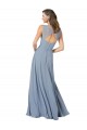 Keyhole Back Soft Chiffon Spaghetti Straps Long Sleeveless Formal Dress / Bridesmaid Dress Southampton