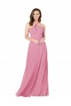 Keyhole Back Soft Chiffon Halter Neck Long Sleeveless Prom Dress / Bridesmaid Dress Southampton