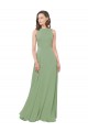 Seagrass Soft Chiffon Square Neck Long Sleeveless Bridesmaid Dress Southampton