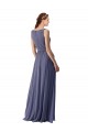 Silver Stone Soft Chiffon V-Neck Long Sleeveless Bridesmaid Dress Southampton