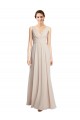 Cream Pink Soft Chiffon V-Neck Long Sleeveless Formal Dress / Bridesmaid Dress Southampton
