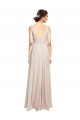 Cream Pink Soft Chiffon V-Neck Long Sleeveless Formal Dress / Bridesmaid Dress Southampton