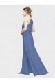 Chiffon Halter Neck Long Floor Length Sleeveless Formal Dress / Bridesmaid Dress Southampton