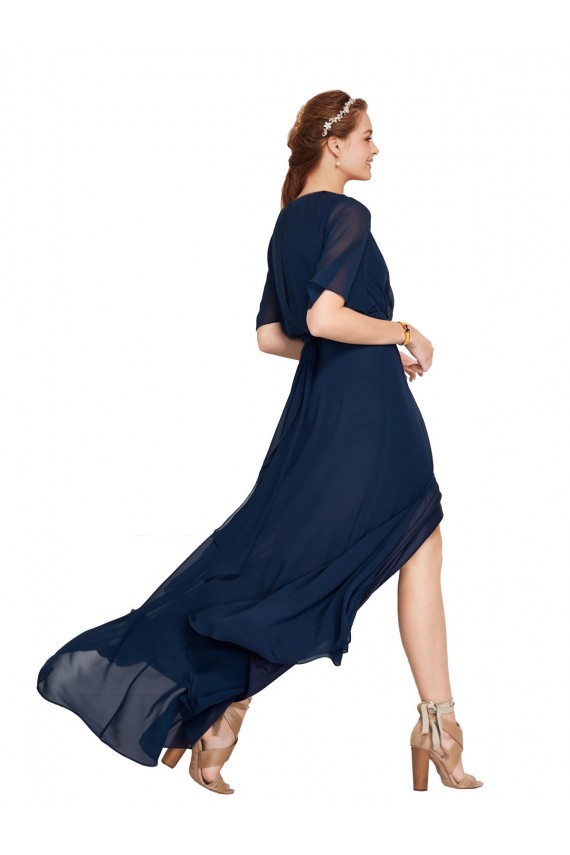 Soft Chiffon V-Neck Long Flutter Sleeves Bridesmaid Dress / Formal Dress Southampton