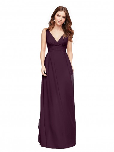 Chiffon V-Neck Long Sleeveless Evening Gowns / Bridesmaid Dresses Southampton