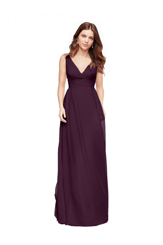 Chiffon V-Neck Long Sleeveless Evening Gowns / Bridesmaid Dresses Southampton