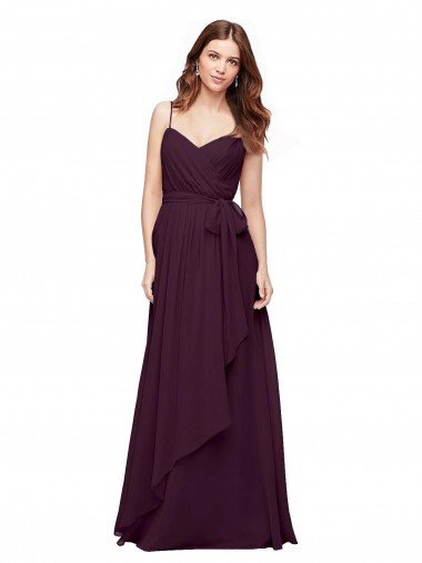 Soft Chiffon V-Neck Long Sleeveless Bridesmaid Dress / Formal Dress Southampton