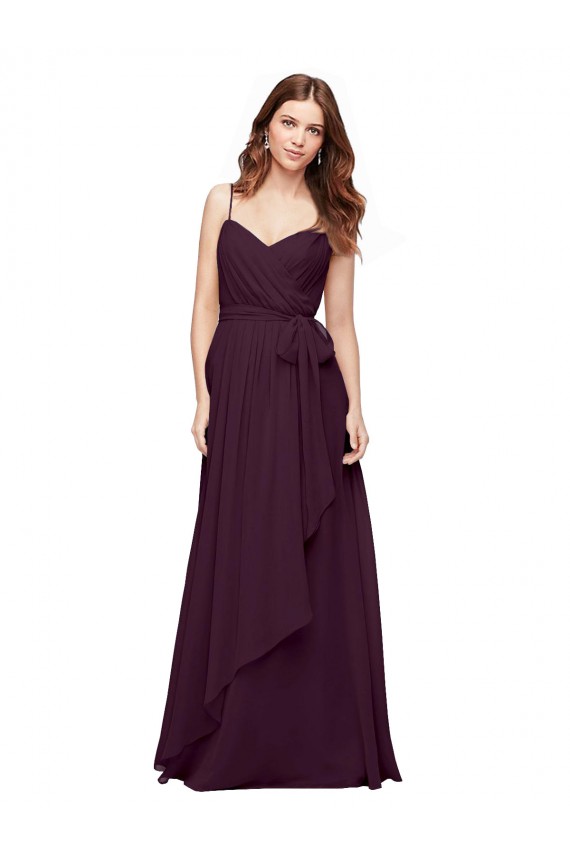 Soft Chiffon V-Neck Long Sleeveless Bridesmaid Dress / Formal Dress Southampton