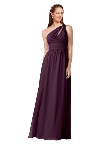 Chiffon One Shoulder Long Floor Length Sleeveless Bridesmaid Dress Southampton