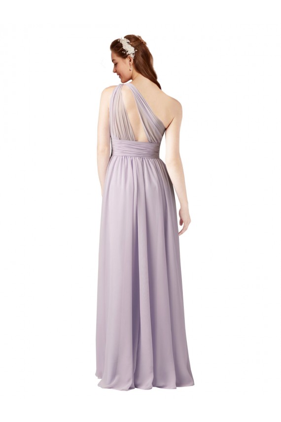 Chiffon One Shoulder Long Floor Length Sleeveless Bridesmaid Dress Southampton
