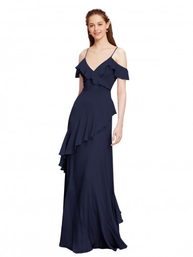 Chiffon Off the Shoulder Long Sleeveless Formal Dresses / Bridesmaid Dresses Southampton