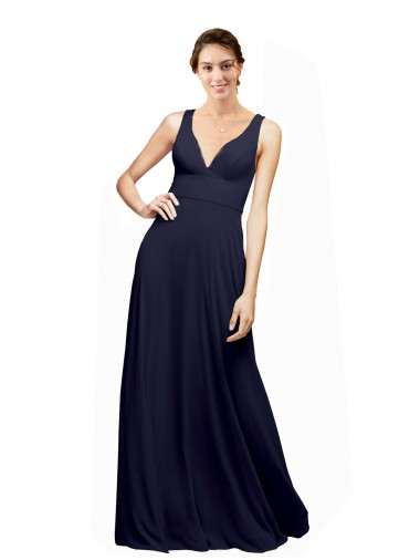 Open Back Chiffon V-Neck Long Sleeveless Wedding Guest Dress Southampton