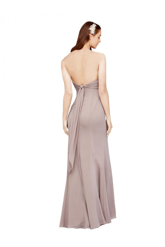 Black Soft Chiffon Off the Shoulder Long Sleeveless Prom Dress / Bridesmaid Dress Southampton