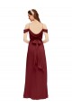 Burgundy Soft Chiffon Off the Shoulder Long Sleeveless Formal Dress / Bridesmaid Dress Southampton