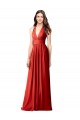 Open Back Soft Chiffon Halter Neck Long Sleeveless Bridesmaid Dress / Formal Dress Southampton