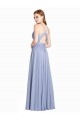 Open Back Chiffon & Lace Sweetheart Long Sleeveless Bridesmaid Dress / Evening Dress Southampton