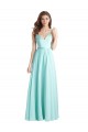 V-Back Soft Chiffon & Satin V-Neck Long Sleeveless Bridesmaid Dress Southampton