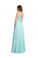 V-Back Soft Chiffon & Satin V-Neck Long Sleeveless Bridesmaid Dress Southampton