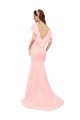 V-Back Pink Soft Chiffon V-Neck Long Flutter Sleeves Bridesmaid Dress Southampton