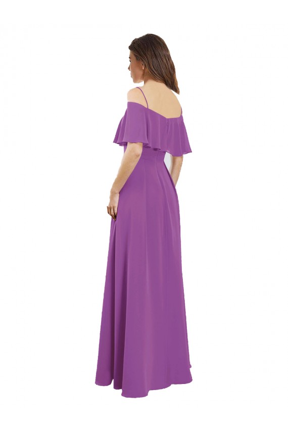 Dahlia Soft Chiffon Off the Shoulder Long Flutter Sleeves Bridesmaid Dress Southampton