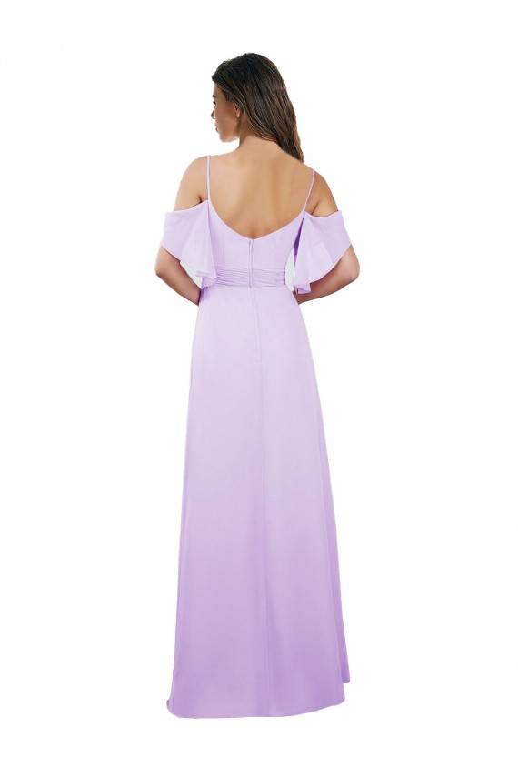 Soft Chiffon Off the Shoulder Long Cold Shoulder Formal Dress / Bridesmaid Dress Southampton