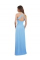 Keyhole Back Periwinkle Soft Chiffon Spaghetti Straps Long Sleeveless Bridesmaid Dress Southampton