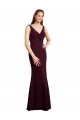 V-Back Burgundy Gold Soft Chiffon V-Neck Long Sleeveless Bridesmaid Dress Southampton