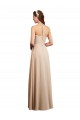 Low Back Champagne Soft Chiffon Halter Neck Long Sleeveless Bridesmaid Dress Southampton