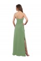Seagrass Soft Chiffon One Shoulder Long Sleeveless Bridesmaid Dress Southampton