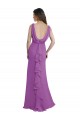 Low Back Dahlia Soft Chiffon V-Neck Long Sleeveless Bridesmaid Dress Southampton