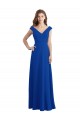 Royal Blue Chiffon V-Neck Long Sleeveless Bridesmaid Dress / Evening Dress Southampton