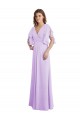V-Back Soft Chiffon V-Neck Long Split Sleeves Bridesmaid Dress Southampton