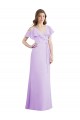 V-Back Soft Chiffon V-Neck Long Cold Shoulder Bridesmaid Dresses Southampton