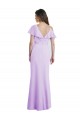 V-Back Soft Chiffon V-Neck Long Cold Shoulder Bridesmaid Dresses Southampton
